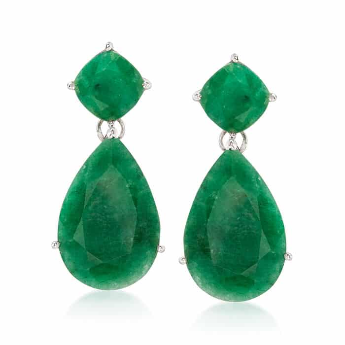 Ross-Simons Emerald Drop Earrings in Sterling Silver Review